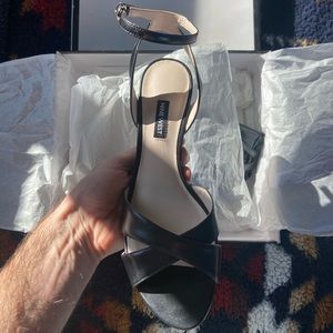 Nine West Women’s Kami Black Wedge Sandal Size 9.5